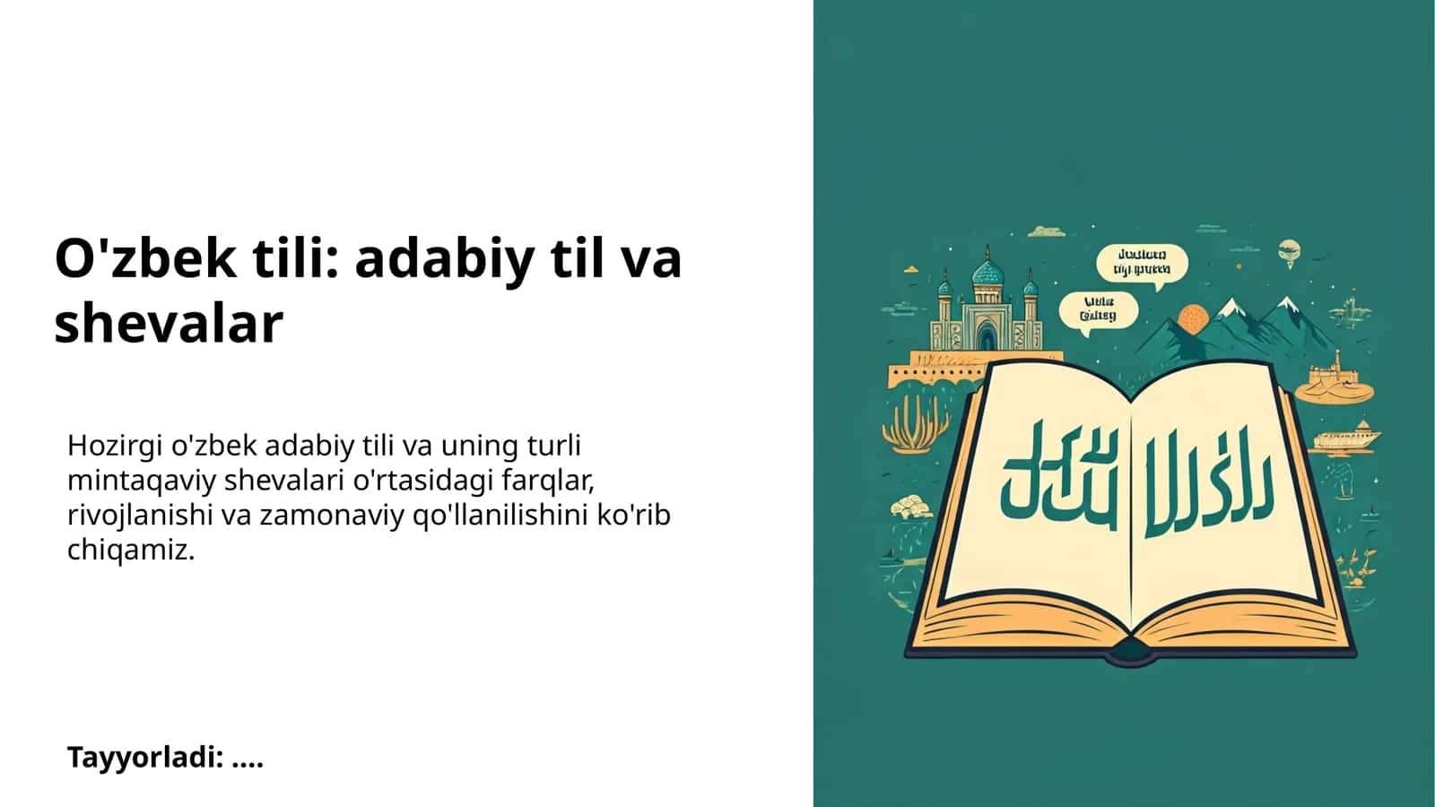 O'zbek tili: adabiy til va shevalar 1