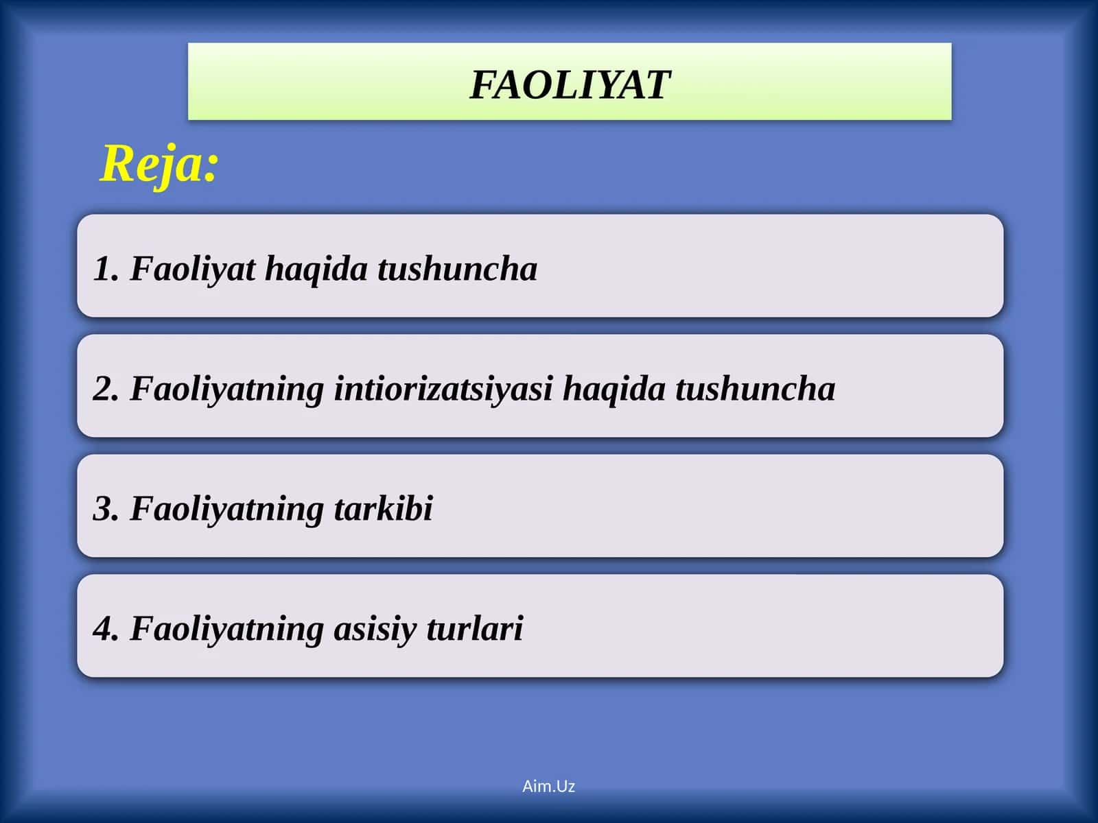 FAOLIYAT 1