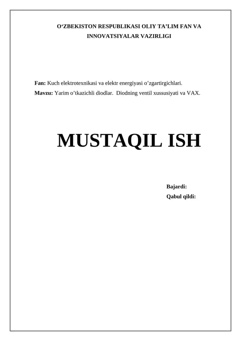 Yarim o’tkazichli diodlar 1