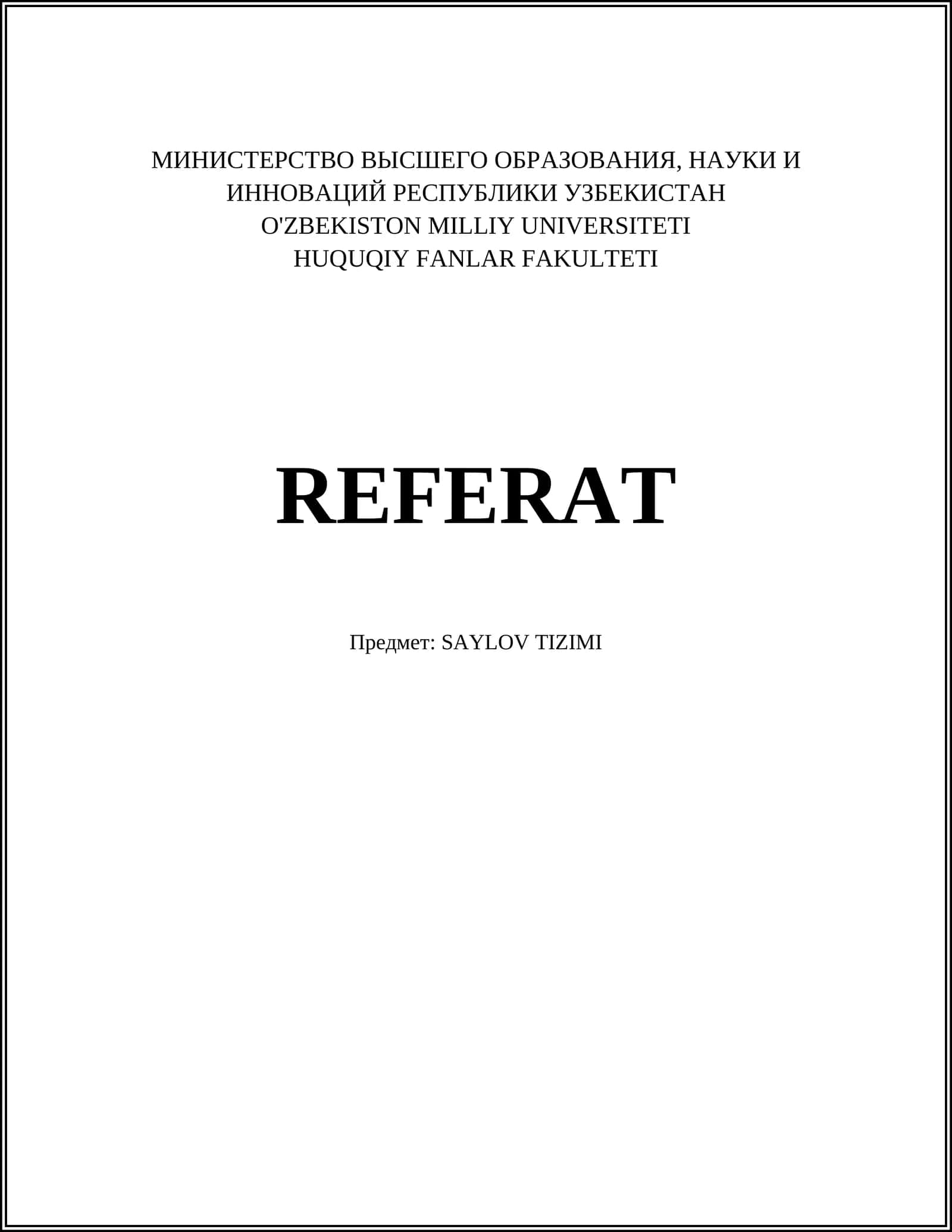 SAYLOV TIZIMI 1