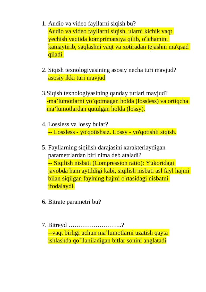 Siqish texnologiyasi 1