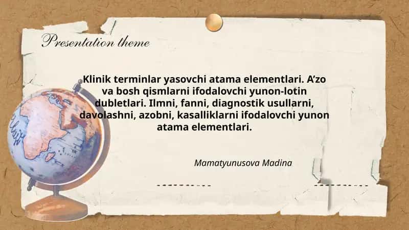 Klinik terminlar yasovchi atama elementlari 1