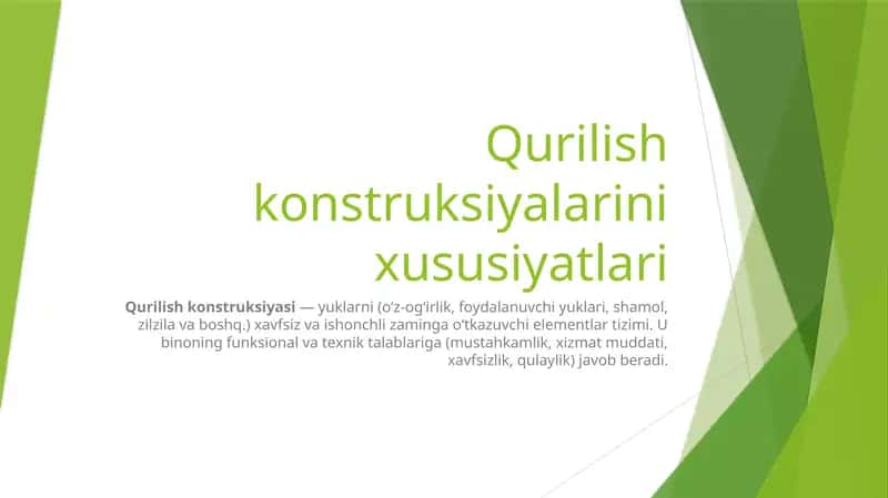 Qurilish konstruksiyalarini xususiyatlari 1
