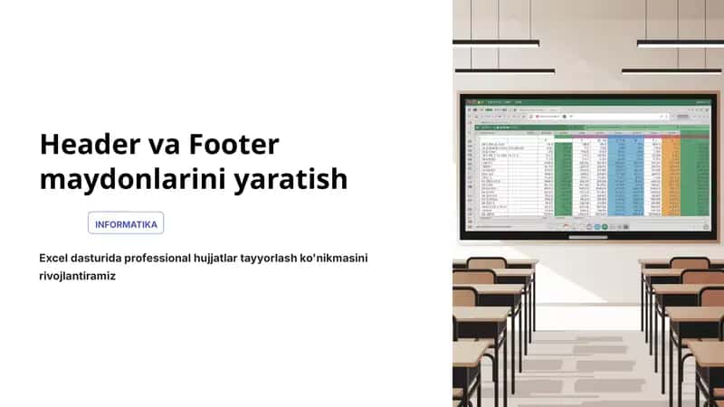 Header va Footer maydonlarini yaratish 1
