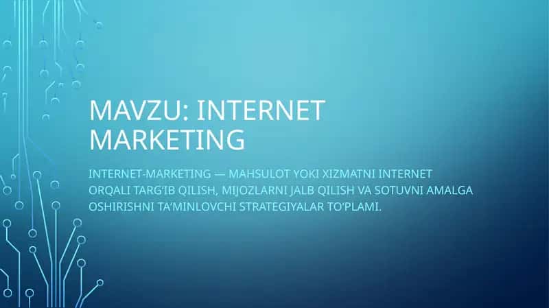 Internet marketing 1