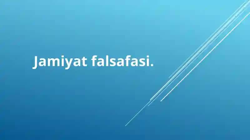 Jamiyat falsafasi