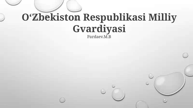 Oʻzbekiston Respublikasi Milliy Gvardiyasi: Introduction 1