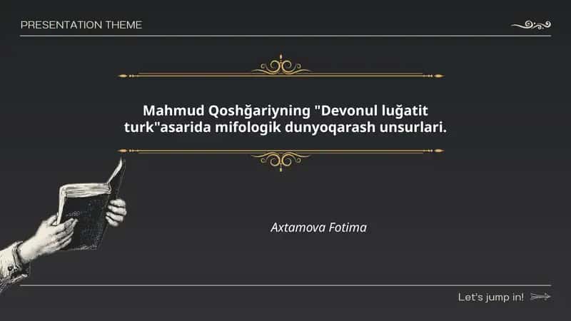 "Devonul luğatit turk" asarida mifologik dunyoqarash unsurlari 1