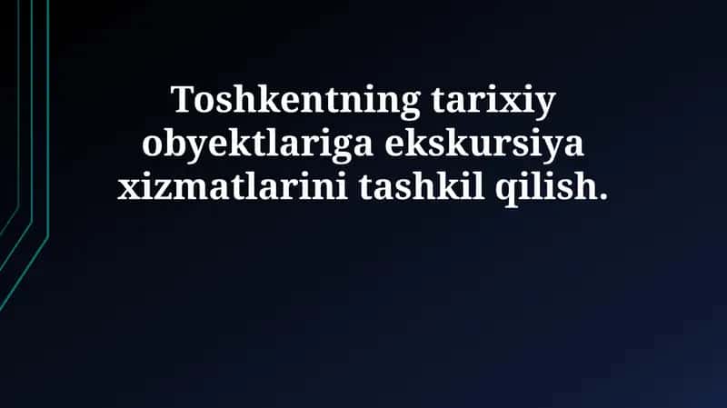 Ekskursiya xizmatlarini tashkil etish 1