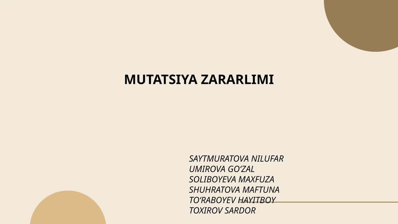 Mutatsiya Zararlimi 1