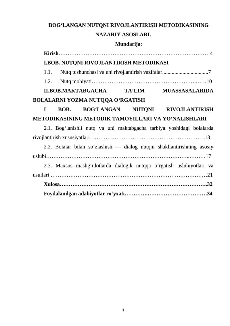 BOG‘LANGAN NUTQNI RIVOJLANTIRISH METODIKASI 1