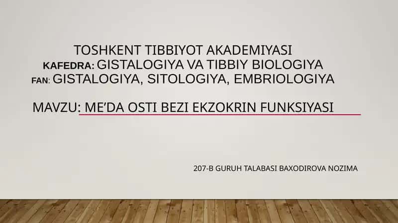 Me’da osti bezi ekzokrin funksiyasi 1