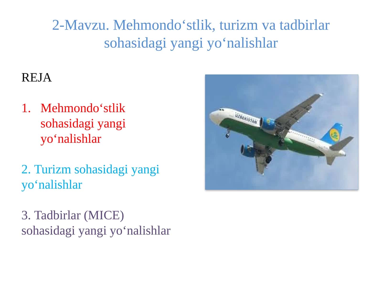 Mehmondo‘stlik sohasidagi yangi yo‘nalishlar 1