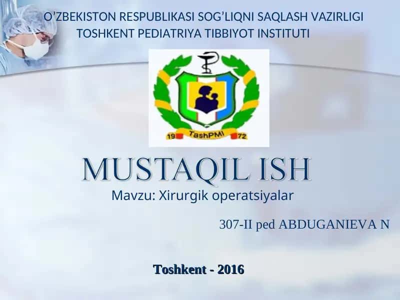 Xirurgik operatsiyalar 1