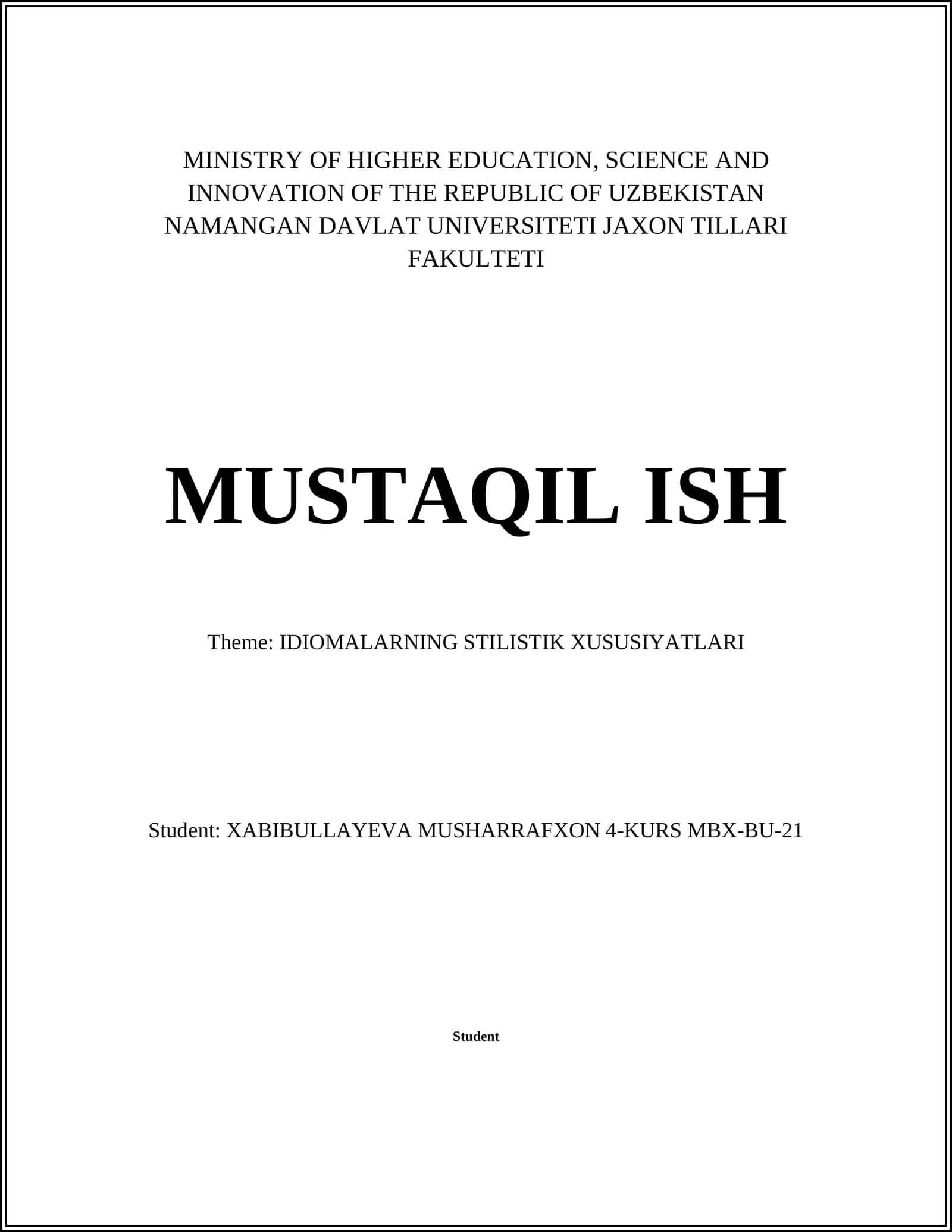 IDIOMALARNING STILISTIK XUSUSIYATLARI 1