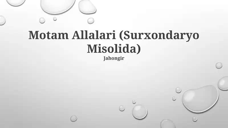 Motam Allalari (Surxondaryo Misolida) 1