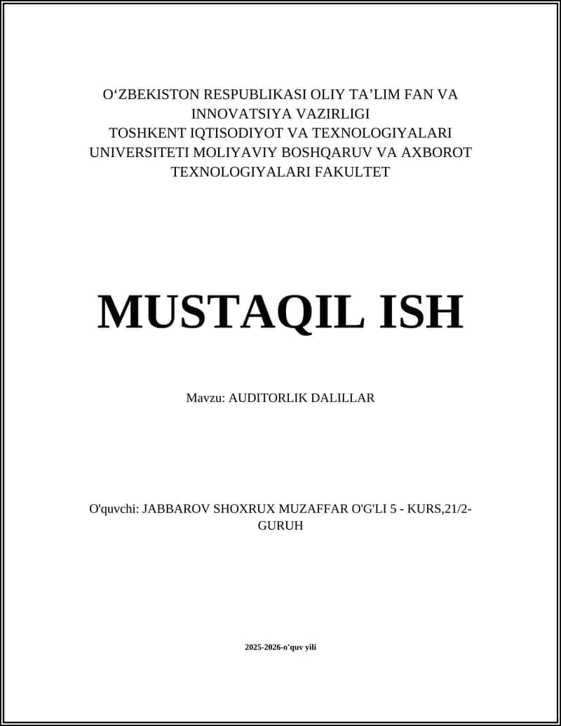 AUDITORLIK DALILLAR 1