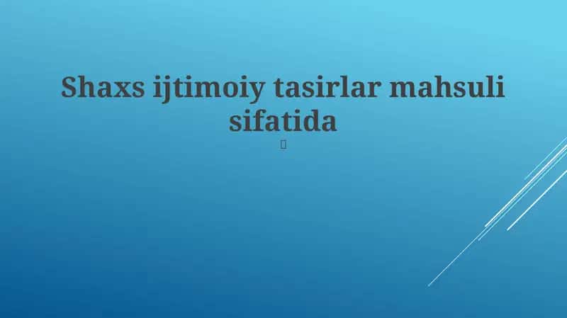 Ijtimoiy o'rganish nazariyasi 1