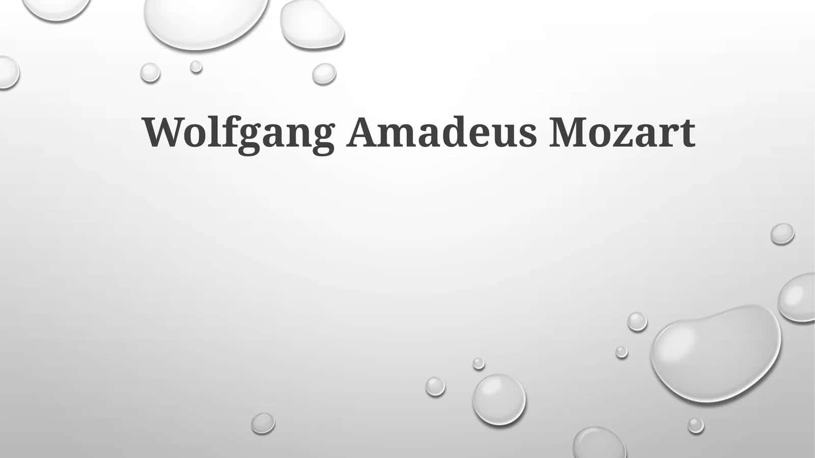 Wolfgang Amadeus Mozart 1