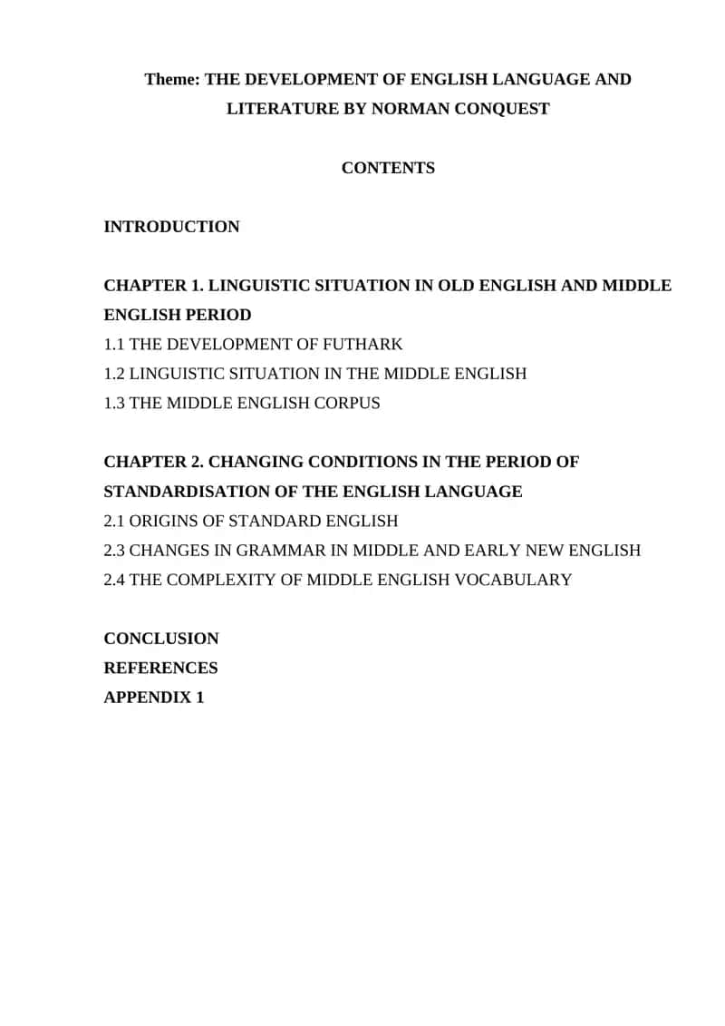 THE DEVELOPMENT OF ENGLISH LANGUAGE AND LITERATURE BY NORMAN CONQUEST 1