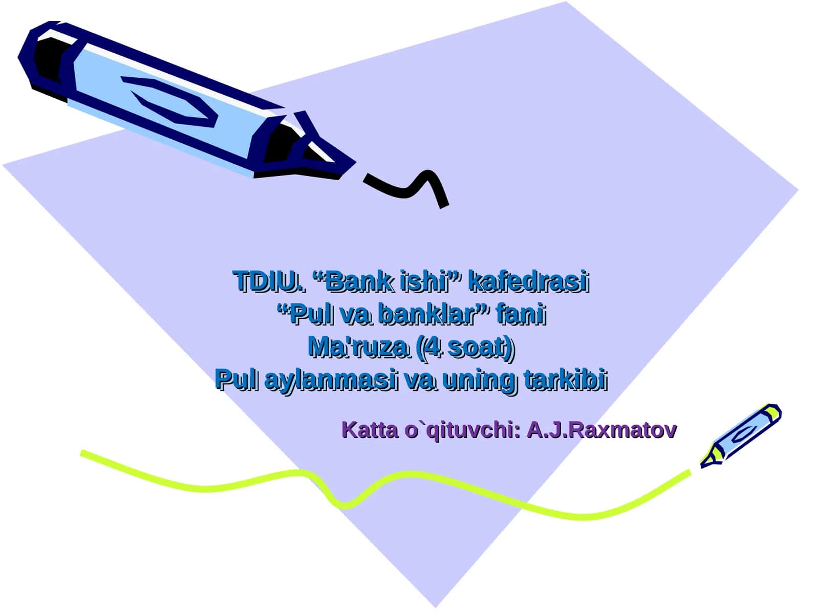 Pul aylanmasi va uning tarkibi 1