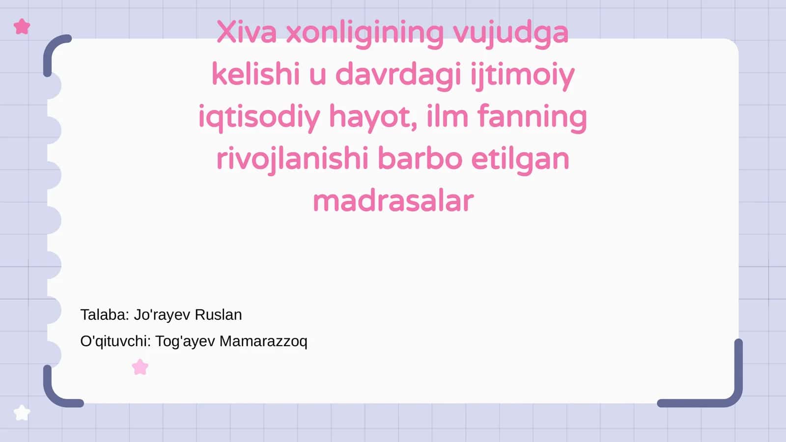 Xiva xonligi haqida 1