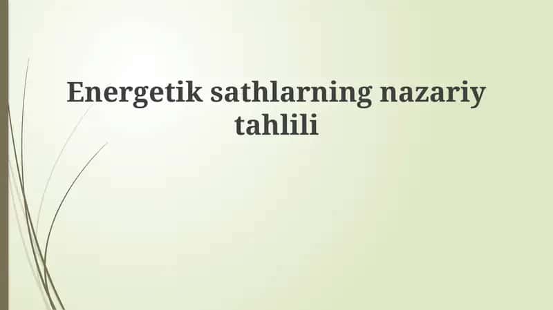 Energetiksathlarningnazariytahlili 1