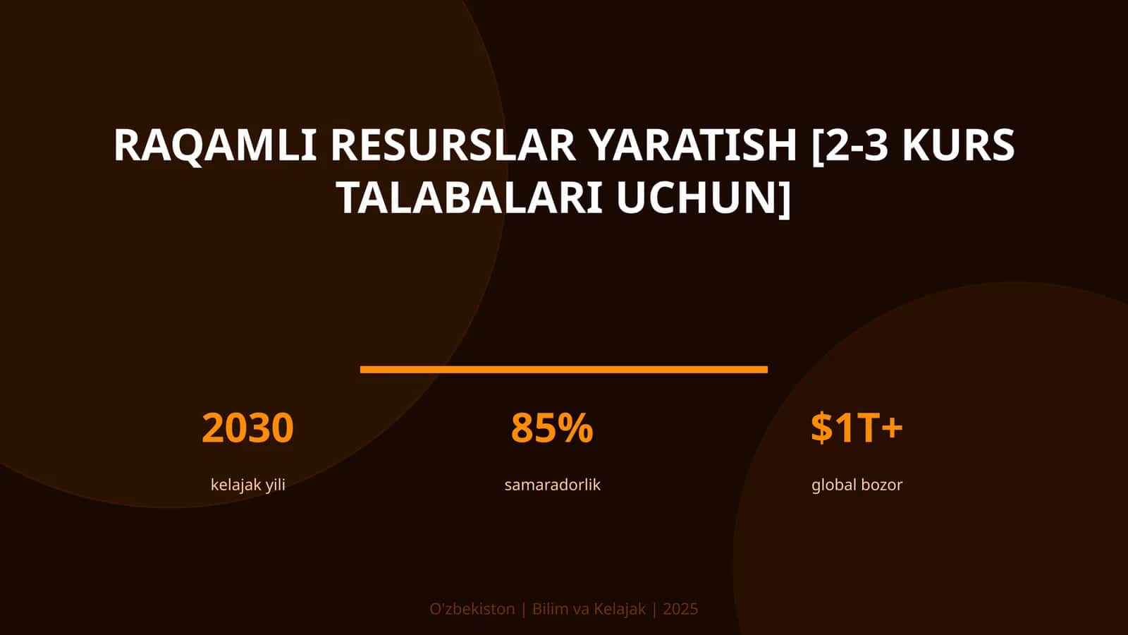 Raqamli resurslar yaratish [2-3 kurs talabalari uchun] 1
