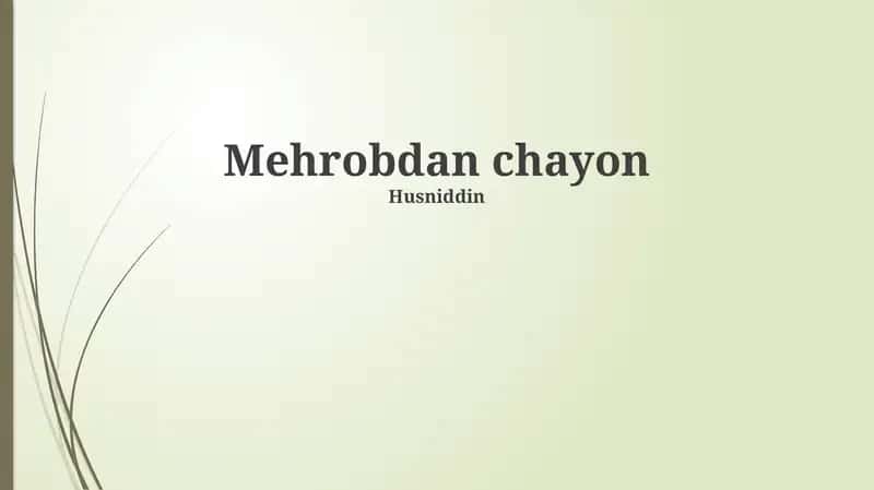 Mehrobdan chayon 1