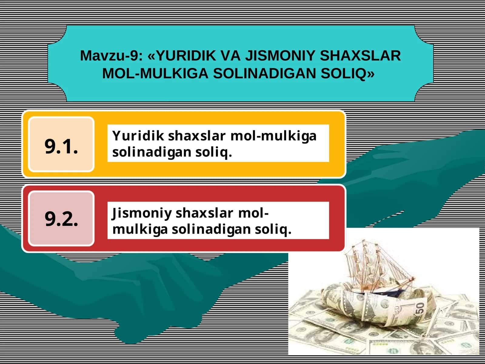 YURIDIK VA JISMONIY SHAXSLAR MOL-MULKIGA SOLINADIGAN SOLIQ 1