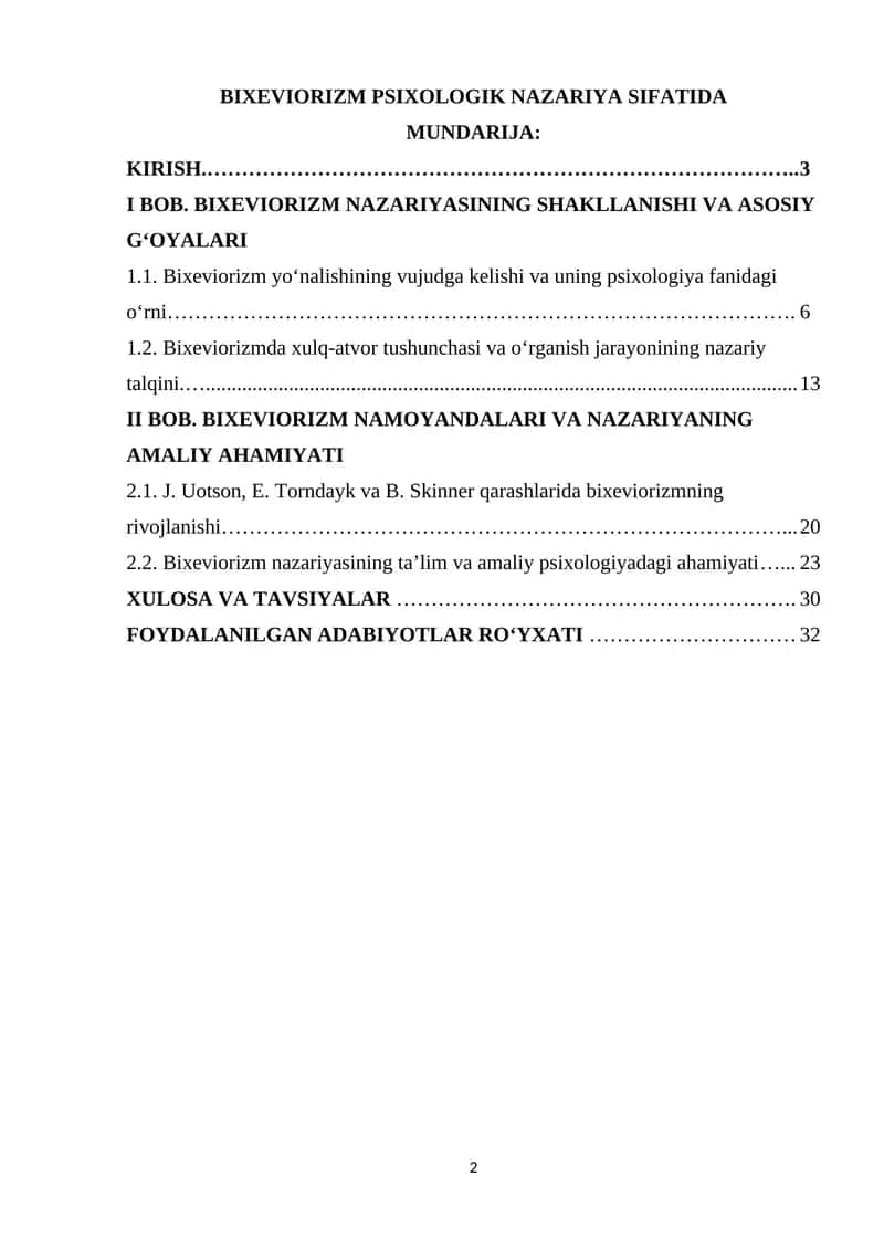 BIXEVIORIZM PSIXOLOGIK NAZARIYA SIFATIDA 1