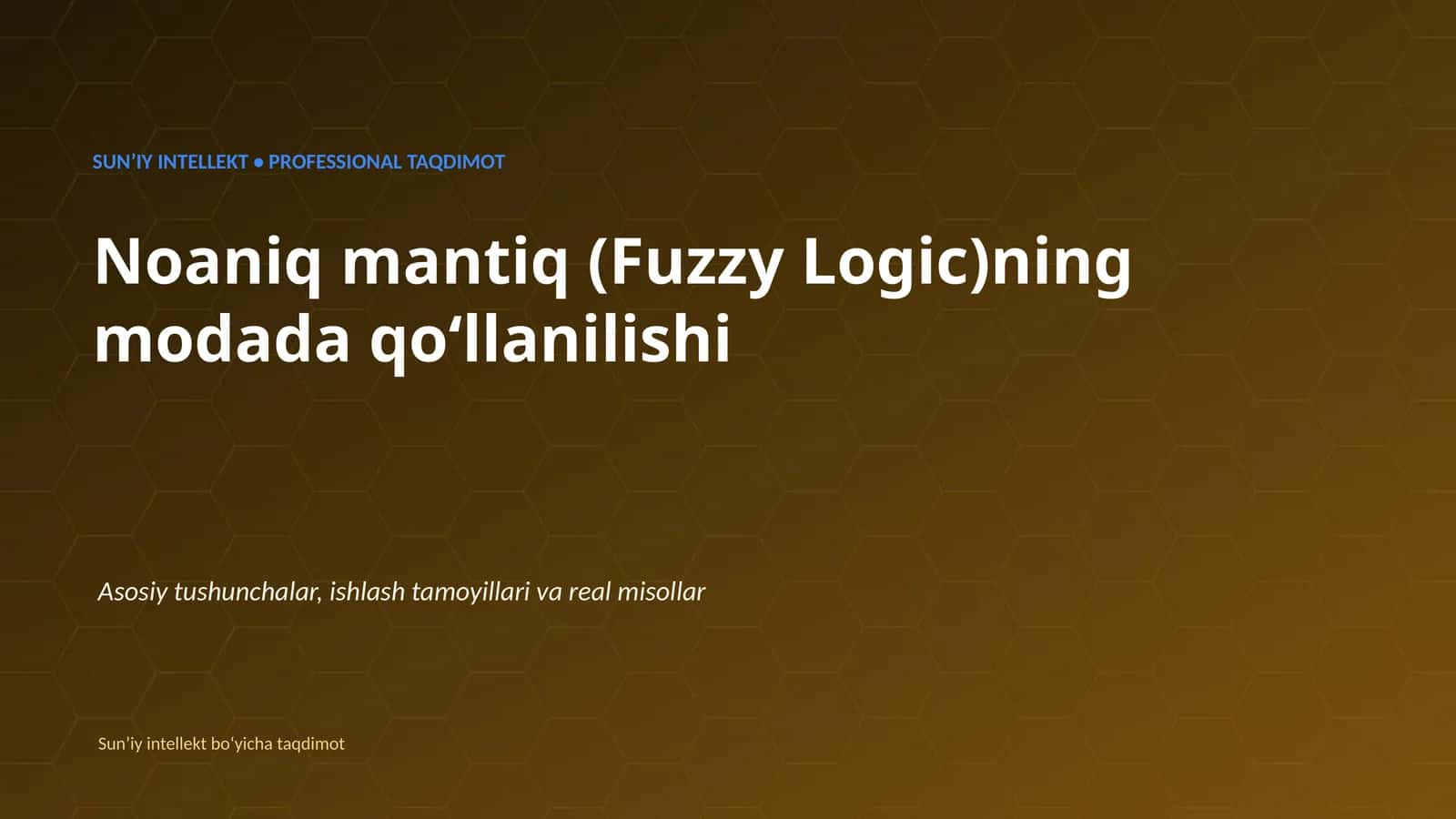 Noaniq mantiq (Fuzzy Logic)ning modada qoʻllanilishi 1