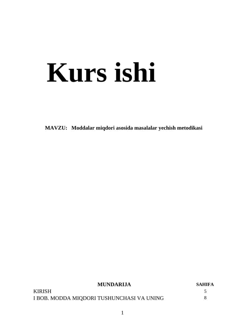 Moddalar miqdori asosida masalalar yechish metodikasi 1