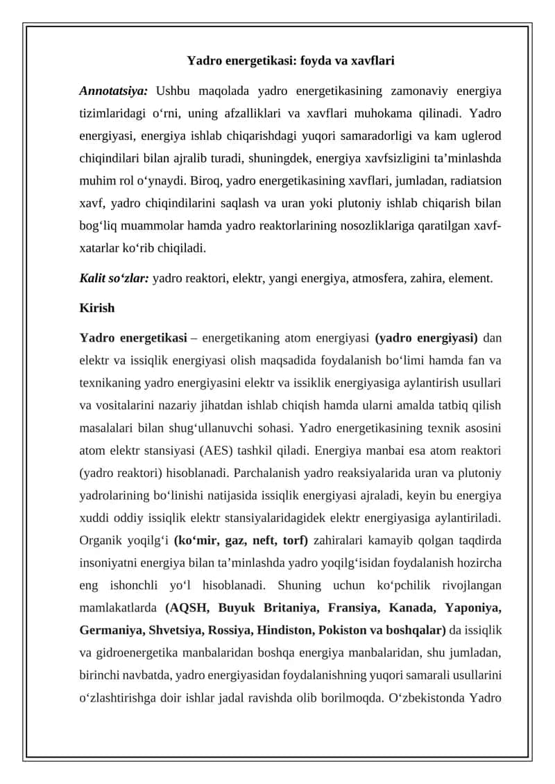 Yadro energetikasi 1