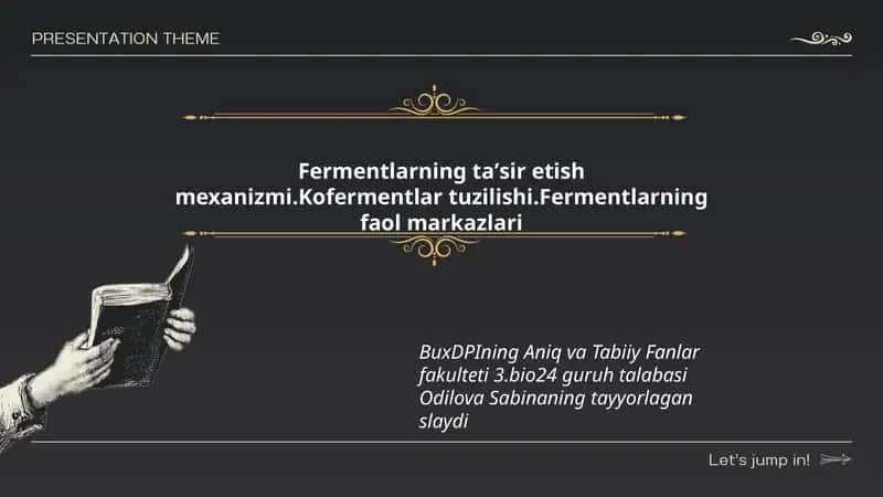 Fermentlarning taʼsir etish mexanizmi 1