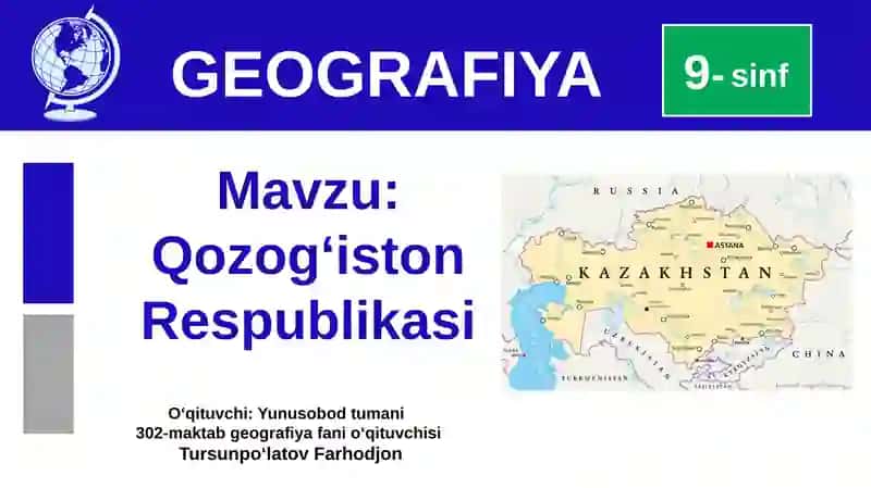 Qozog‘iston Respublikasi 9-sinf GEOGRAFIYA