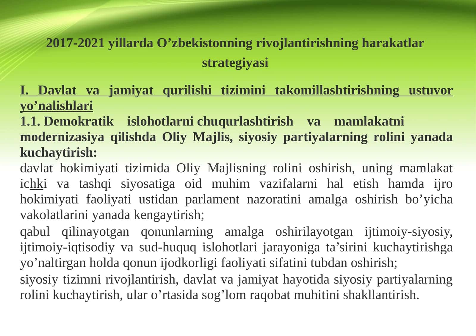 Rivojlanish harakatlari 1