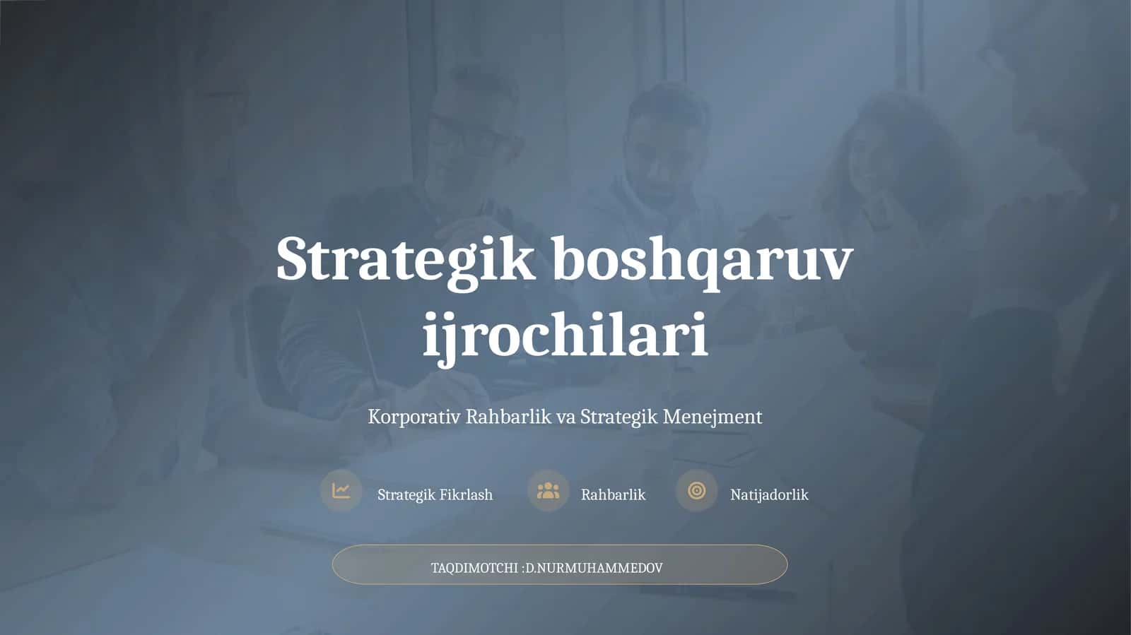 Korporativ Rahbarlik va Strategik Menejment 1