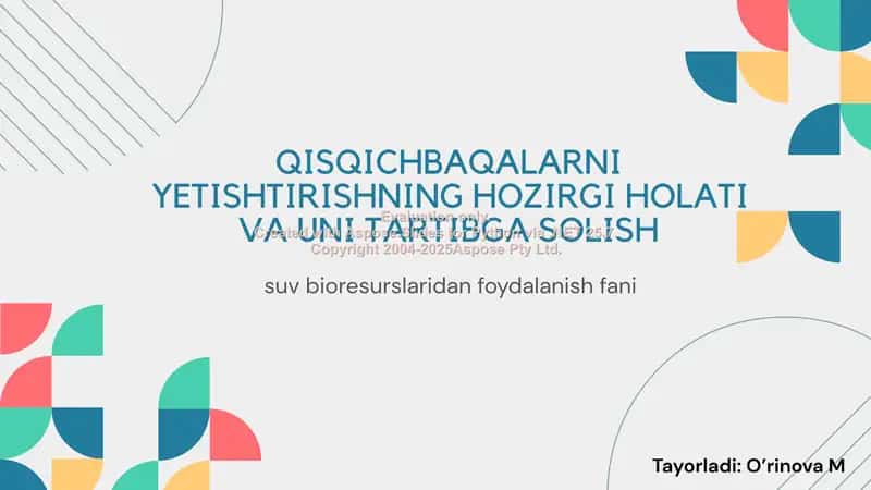 Qisqichbaqalar va ularning yetishtirish metodlari 1