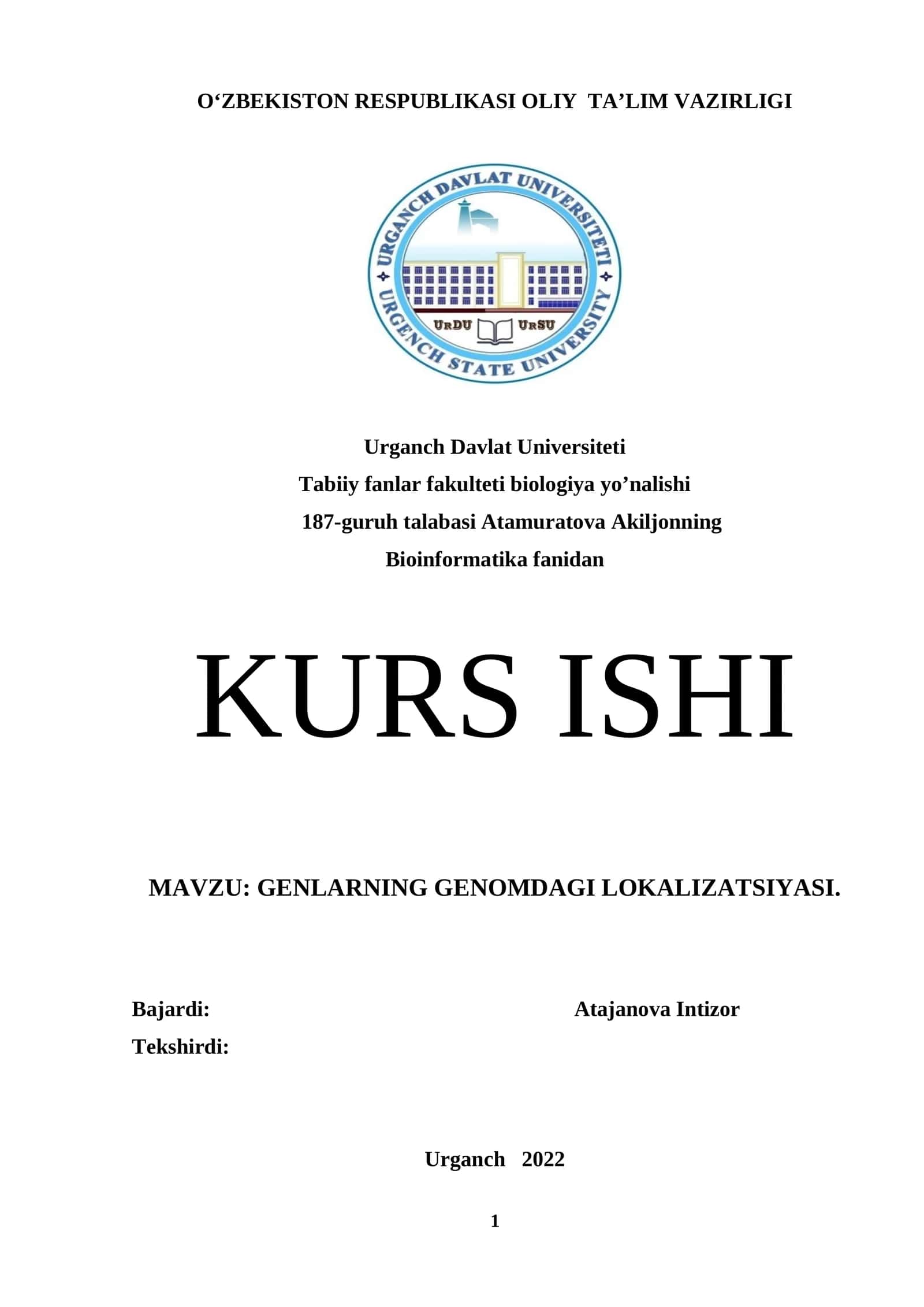GENLARNING GENOMDAGI LOKALIZATSIYASI 1