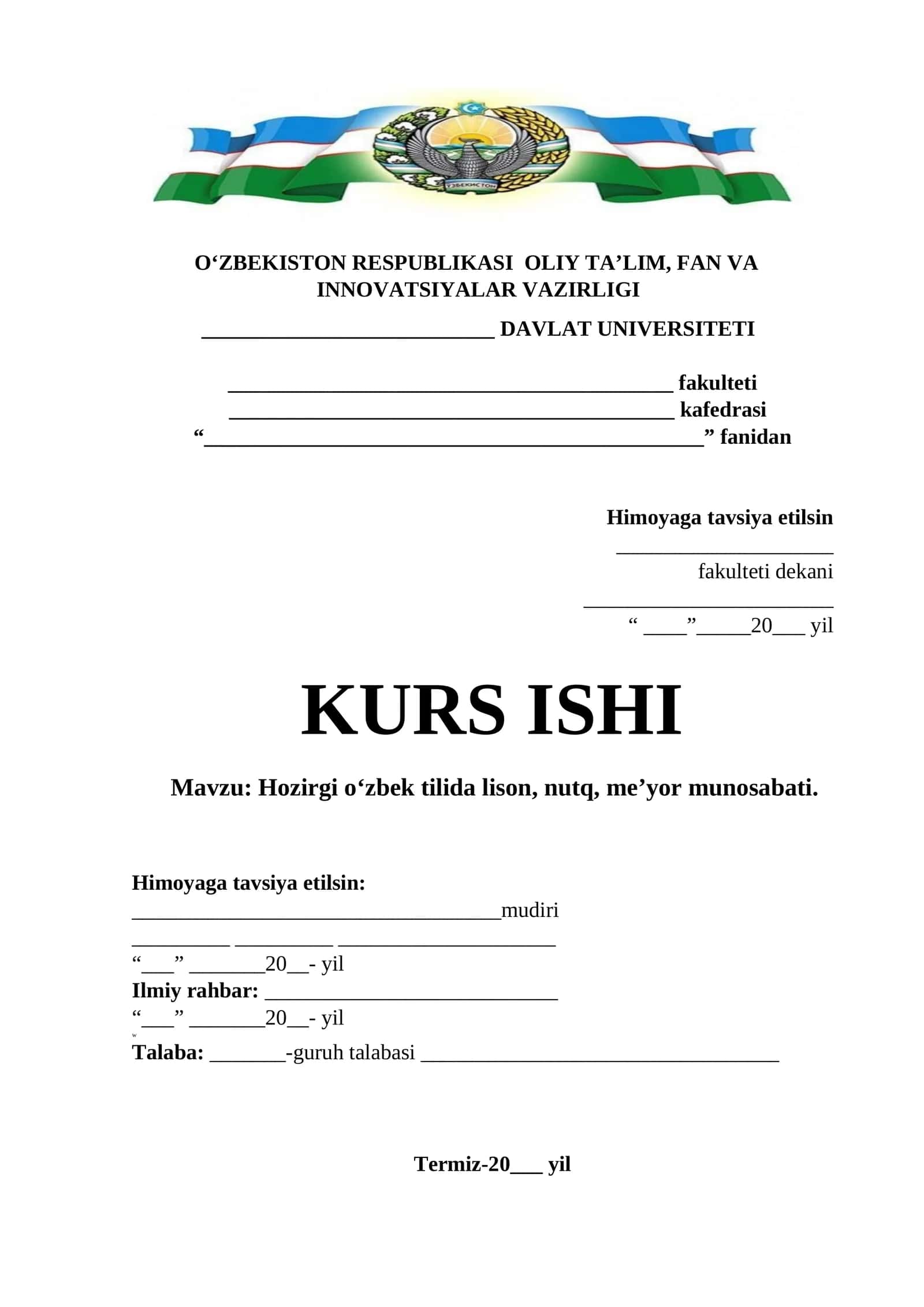Hozirgi o‘zbek tilida lison, nutq, me’yor munosabati 1