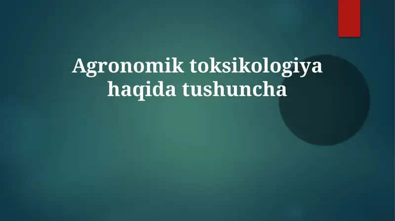 IPM va Agrotoksikologiya 1
