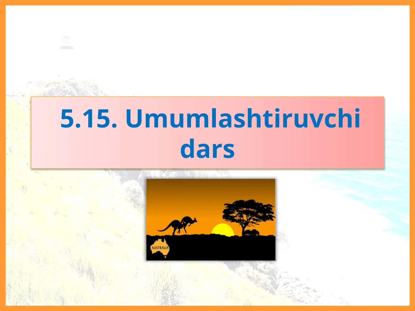 O‘tilgan mavzuni takrorlash 1