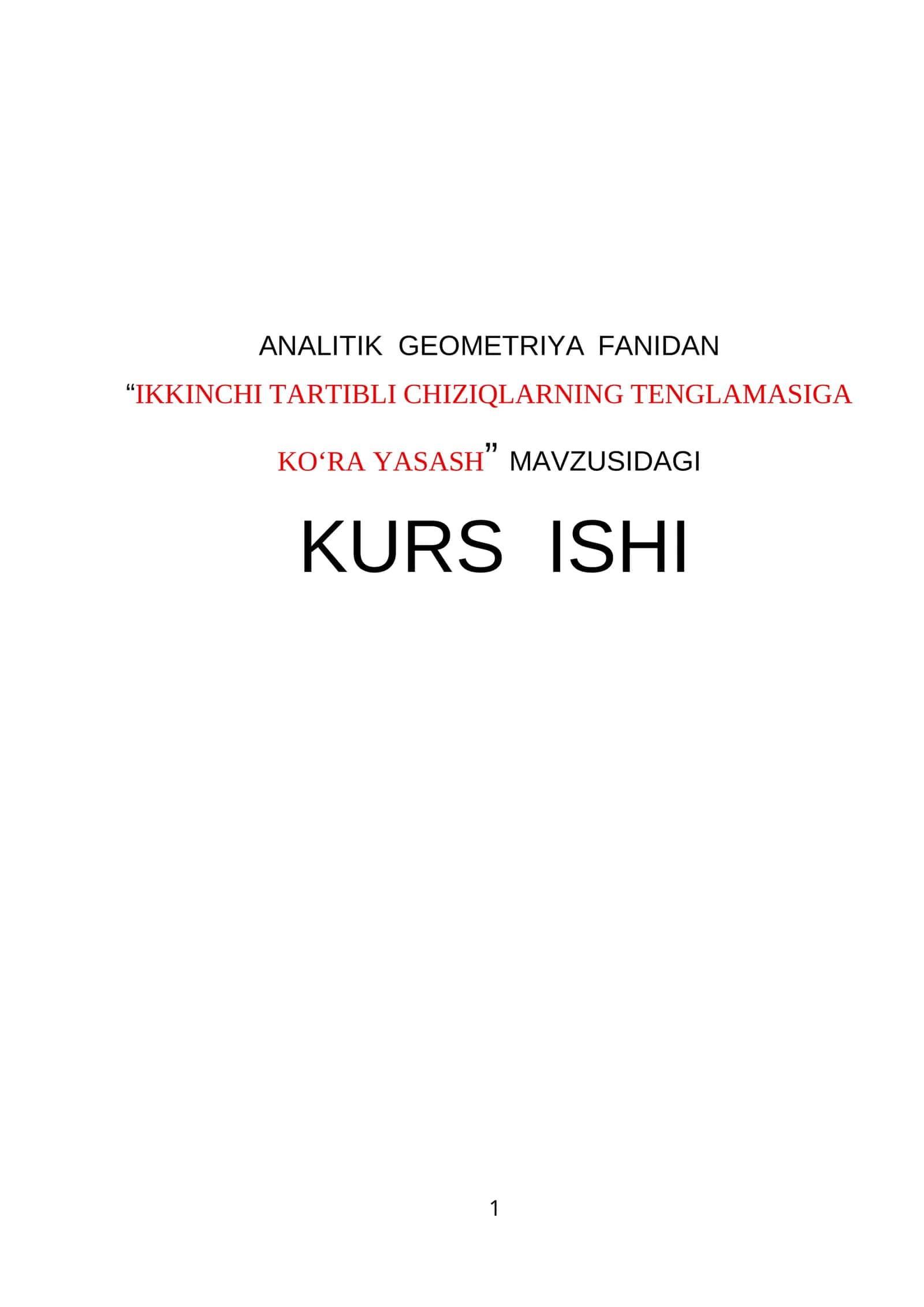 IKKINCHI TARTIBLI CHIZIQLARNING TENGLAMASIGA KO‘RA YASASH 1