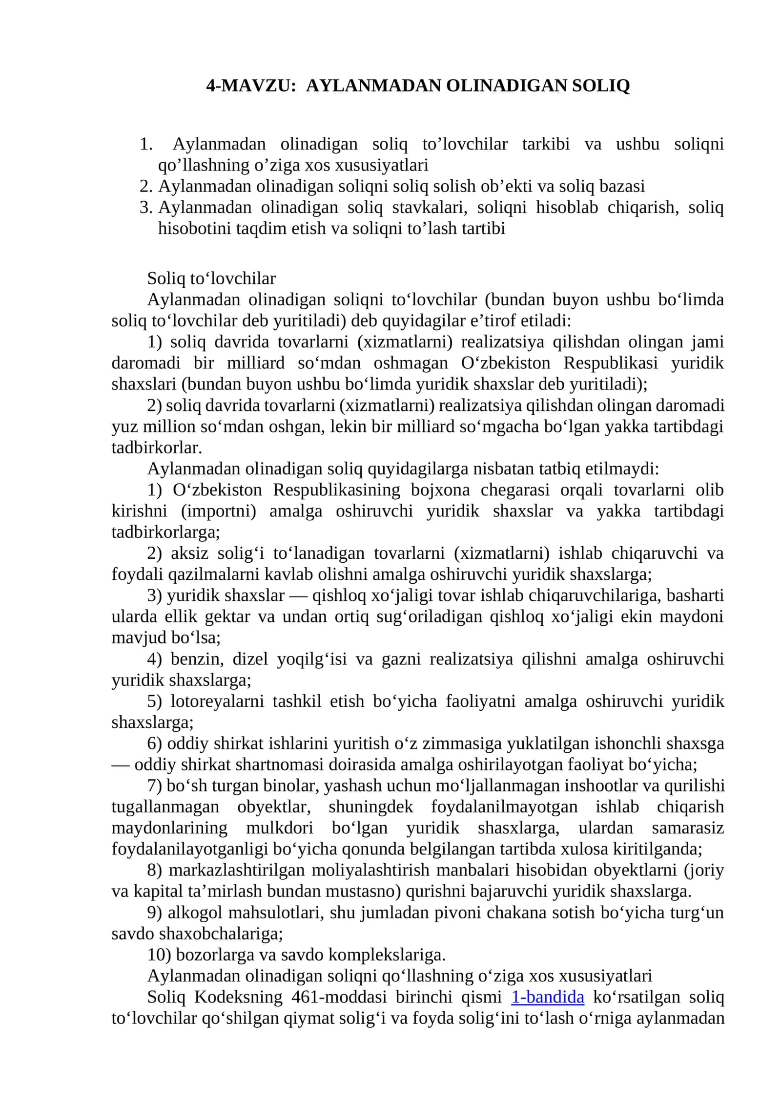 Aylanmadan olinadigan soliq 1