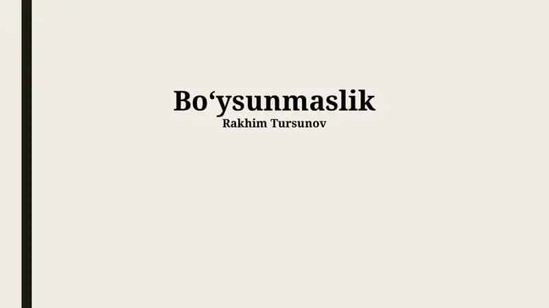 Bo'ysunish 1