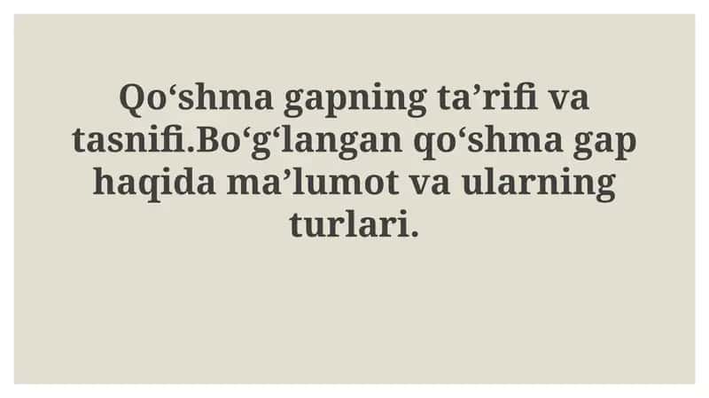 Qoʻshma gaplarning turlari 1