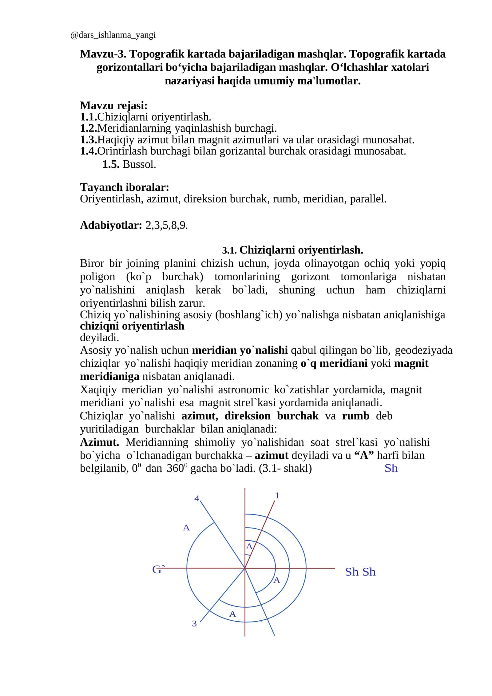 Chiziqlarni oriyentirlash 1