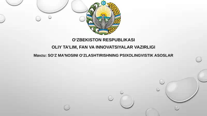 SO‘Z MA’NOSINI O‘ZLASHTIRISHNING PSIXOLINGVISTIKASOSLAR 1