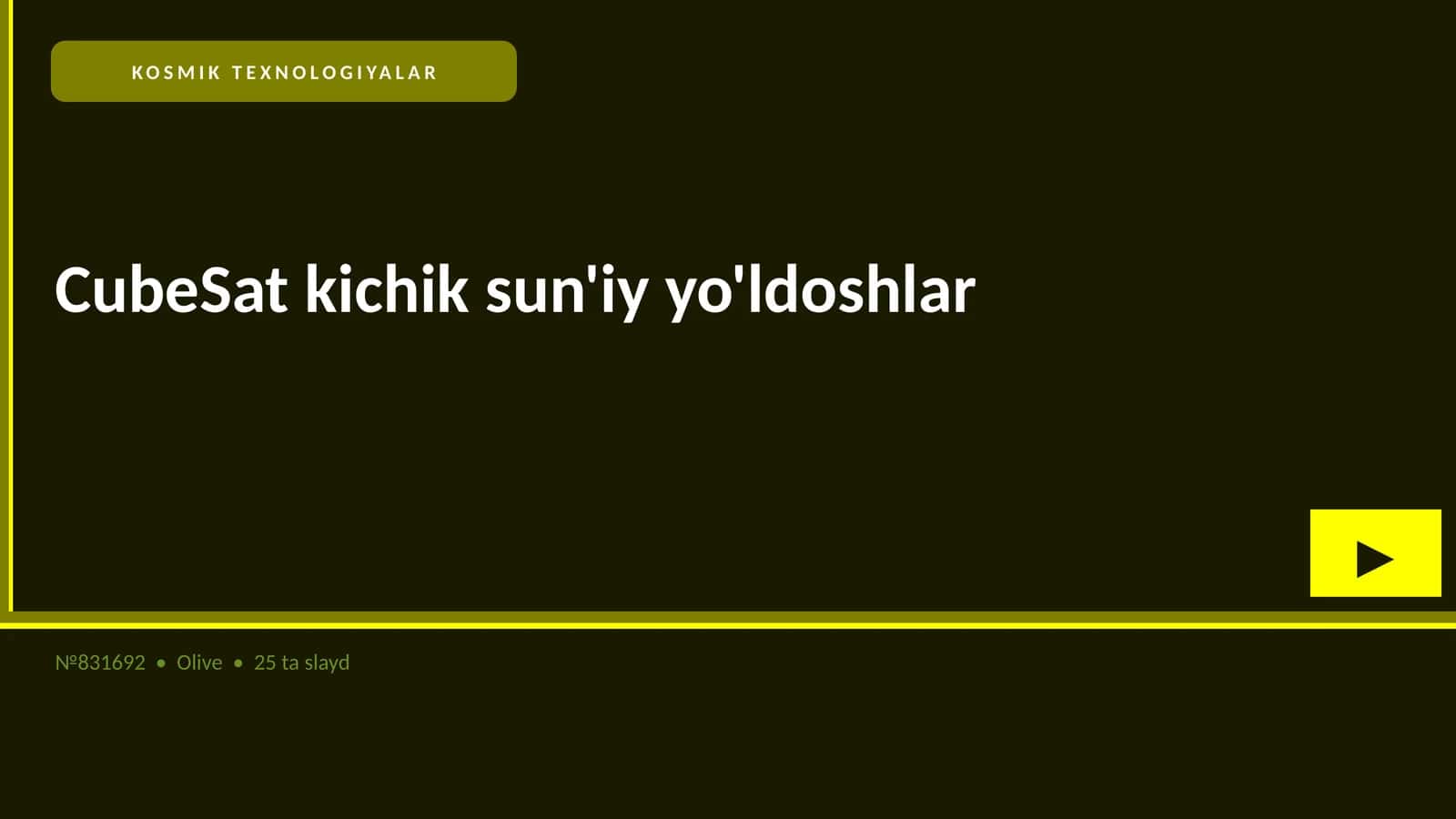 CubeSat kichik sun'iy yo'ldoshlar 1